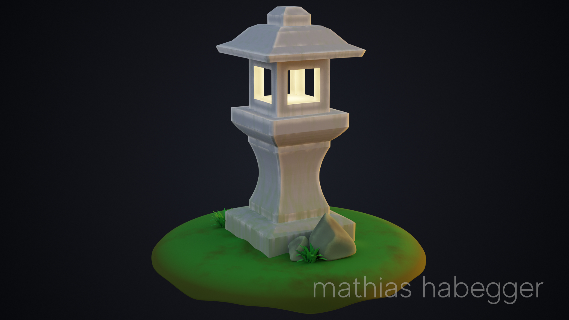 3d-rendering_stone_lamp